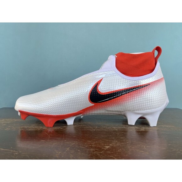 Nike Vapor Edge Pro 360 White/Orange Football Cleats Men's Size 10.5 CV6345-100 - Picture 3 of 11